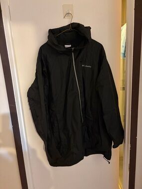 Columbia womens 3x Black Waterproof Hooded rain Jacket